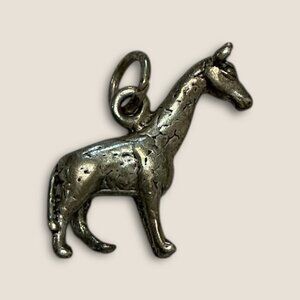 Vintage Sterling Silver Giraffe Pendant Charm 2.1 Grams Unique Animal Jewelry Fo